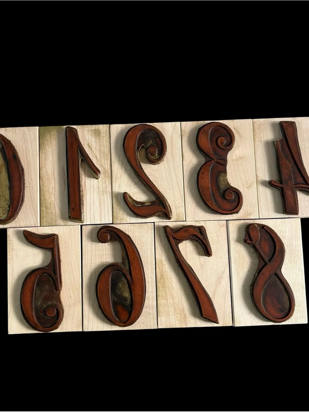 Paper Source | Wooden Number and Decorative Floral Stamp Sets | Natural Wood